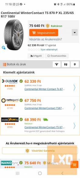 Continental téli gumik 235/65r17 apróhirdetés