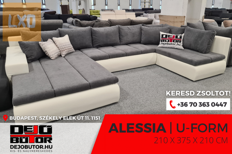 Alessia ualak kanapé ülőgarnitúra 210x375x210 cm grey ágyazható apróhirdetés