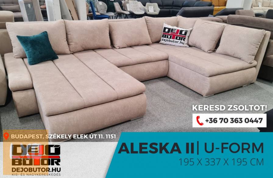 Aleska II. ualak kanapé ülőgarnitúra 185x350x220 cm ágyazható bézs apróhirdetés