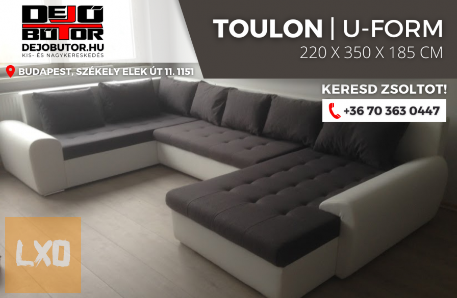Toulon ualak kanapé ülőgarnitúra 185x350x220 cm ágyazható barna apróhirdetés