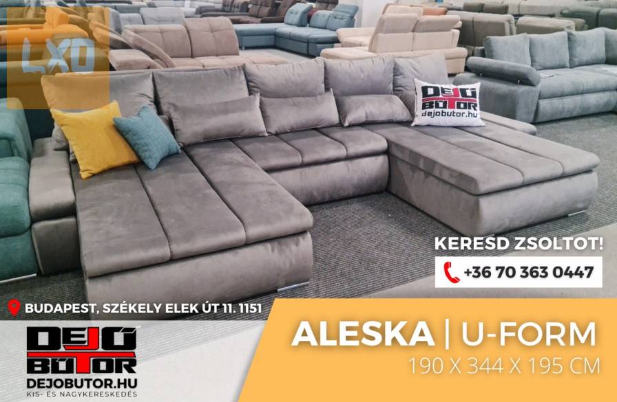 Aleska I. ualak kanapé ülőgarnitúra 195x344x195 cm ágyazható grey apróhirdetés