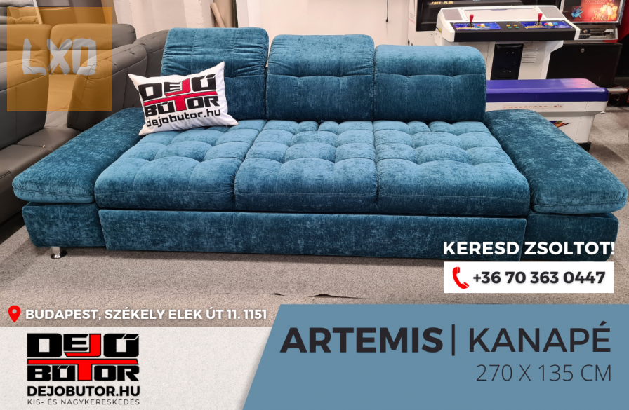Artemis kanapé ülőgarnitúra 270x135 cm rugós ágyazható kék bútor apróhirdetés