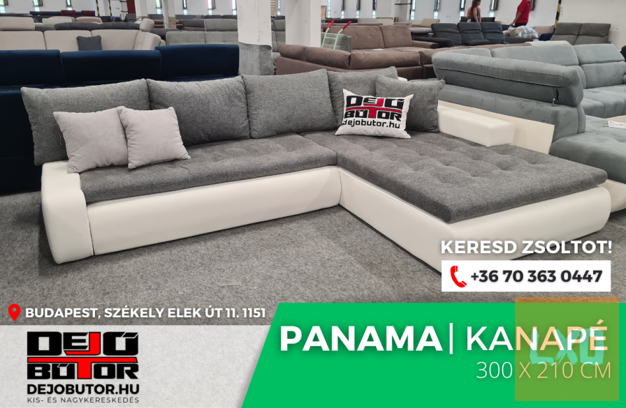 Panama sarok kanapé ülőgarnitúra 300x212 cm grey ágyazható bútor apróhirdetés