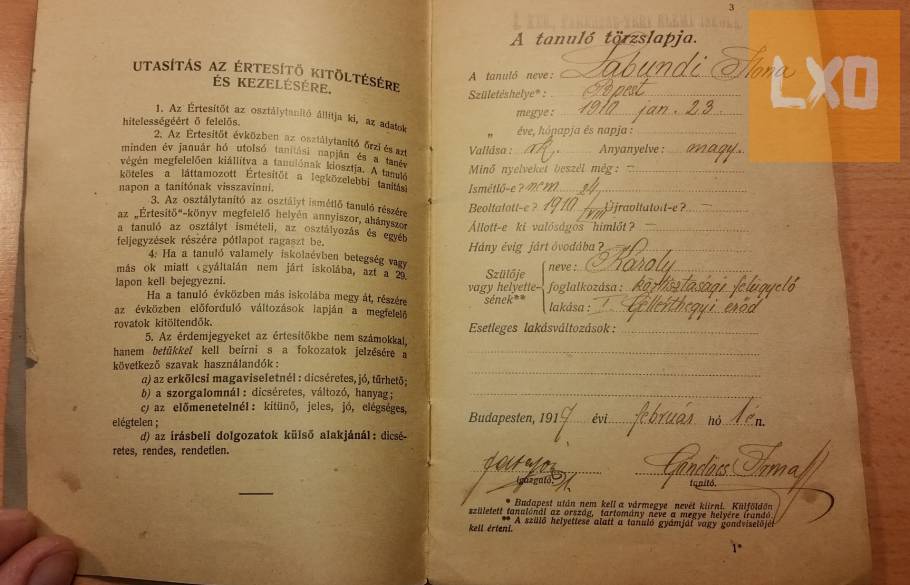 1916-os elemi népiskolai értesítő, Bp I. ker. Fehérsas téri iskola apróhirdetés