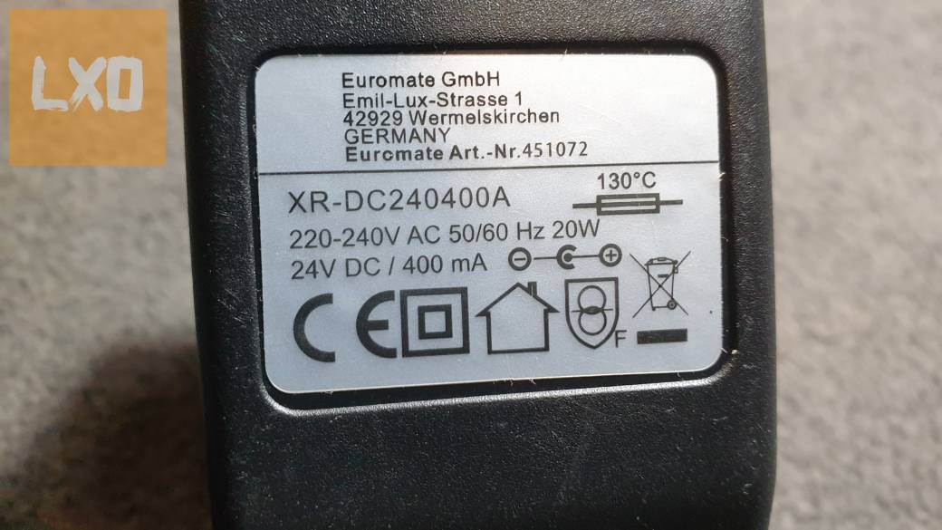 Lux Tools 24V DC, 400mA töltő eladó, XR-DC240400A apróhirdetés