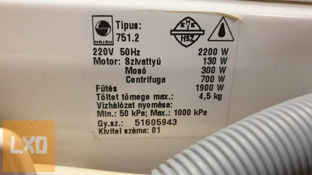 Hajdú Energolux 751.2 mosógép eladó apróhirdetés