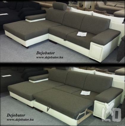 Nápoly sarok kanapé ülőgarnitúra bézs - barna nyitható ágyneműtartós apróhirdetés