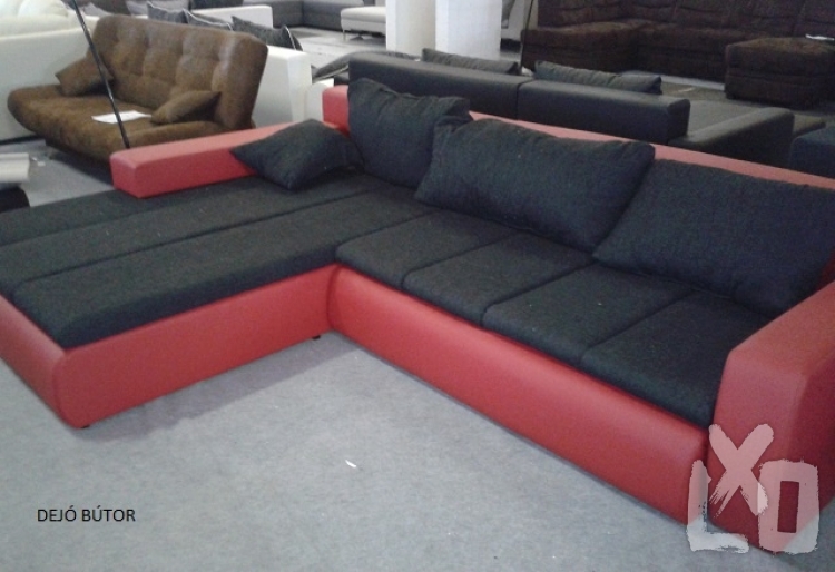 Alessia sarok kanapé piros fekete ülőgarnitúra 300x210 cm apróhirdetés