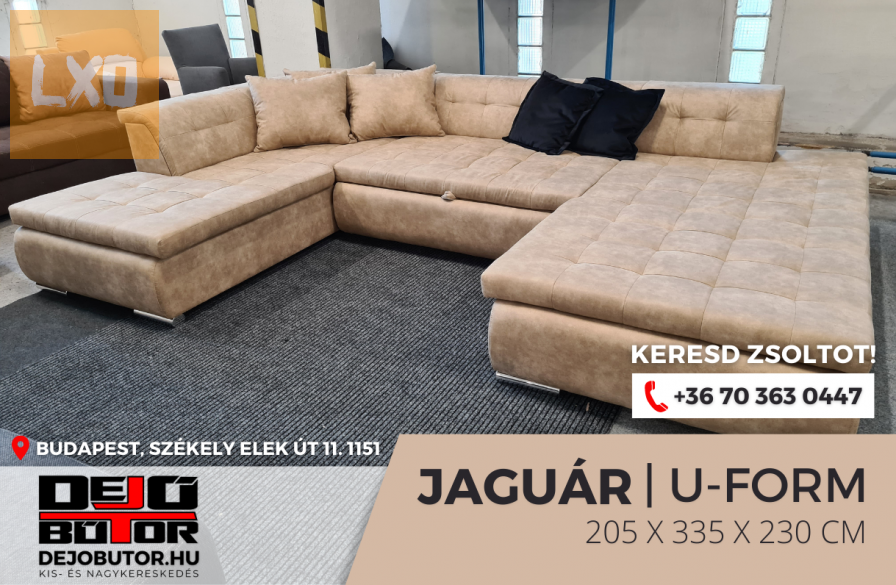Jaguár uform sarok kanapé üllőgarnitúra ágyazható modell 205x330x225 apróhirdetés