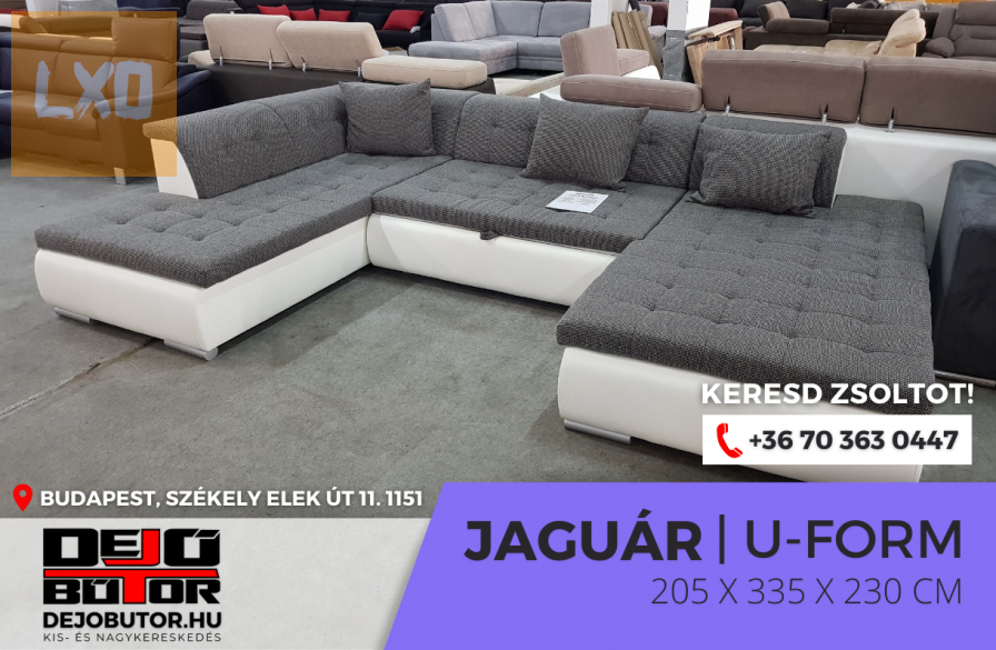 Jaguár uform sarok kanapé üllőgarnitúra ágyazható modell 205x330x225 apróhirdetés