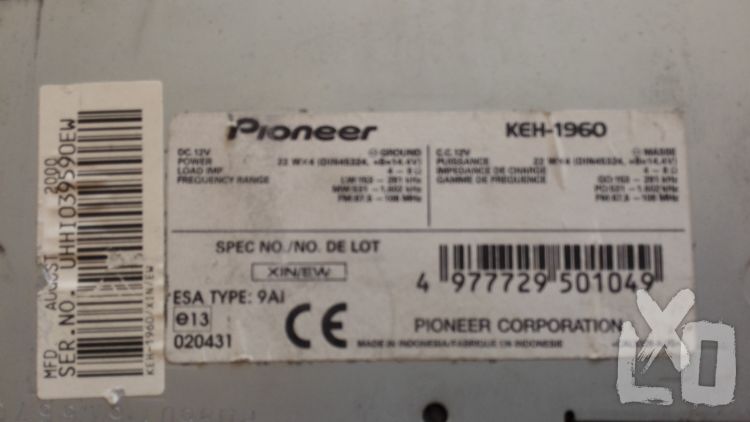 Pioneer KEH-1960 4x40W autórádió  apróhirdetés